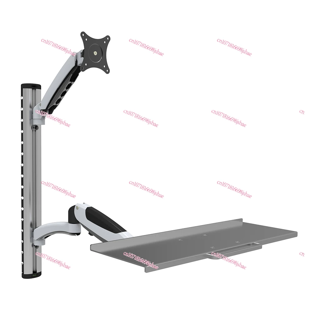 Adjustable Monitor Mount - Height-adjustable Single-arm Monitor and Keyboard Tray