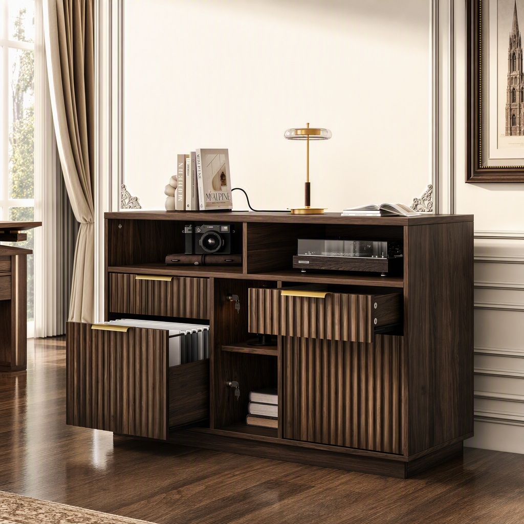 4 Drawer File Cabinet, Fluted  - Office Furniture Filing Cabinets recension och pris