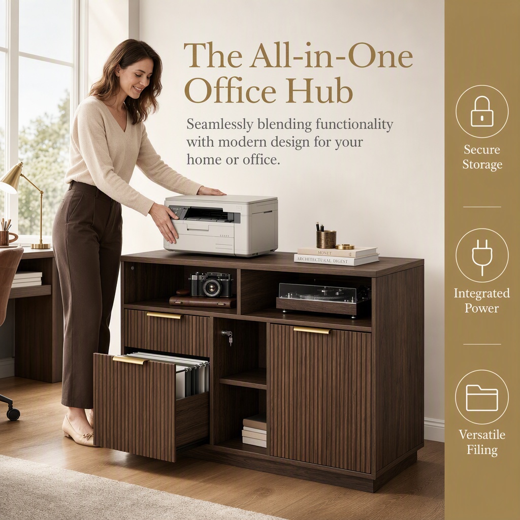 4 Drawer File Cabinet, Fluted  - Office Furniture Filing Cabinets recension och pris