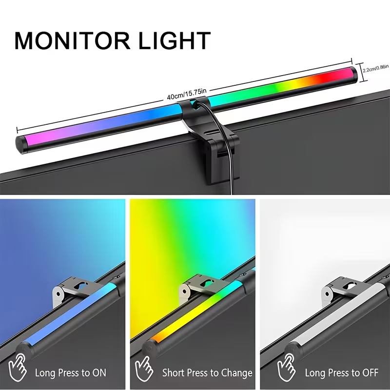 LED Monitor Light Bar 30cm 40c - Adjustable Monitor Mount recension och pris