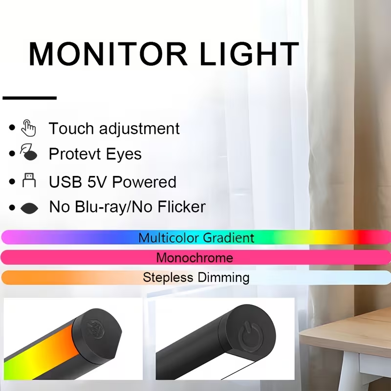 LED Monitor Light Bar 30cm 40c - Adjustable Monitor Mount recension och pris
