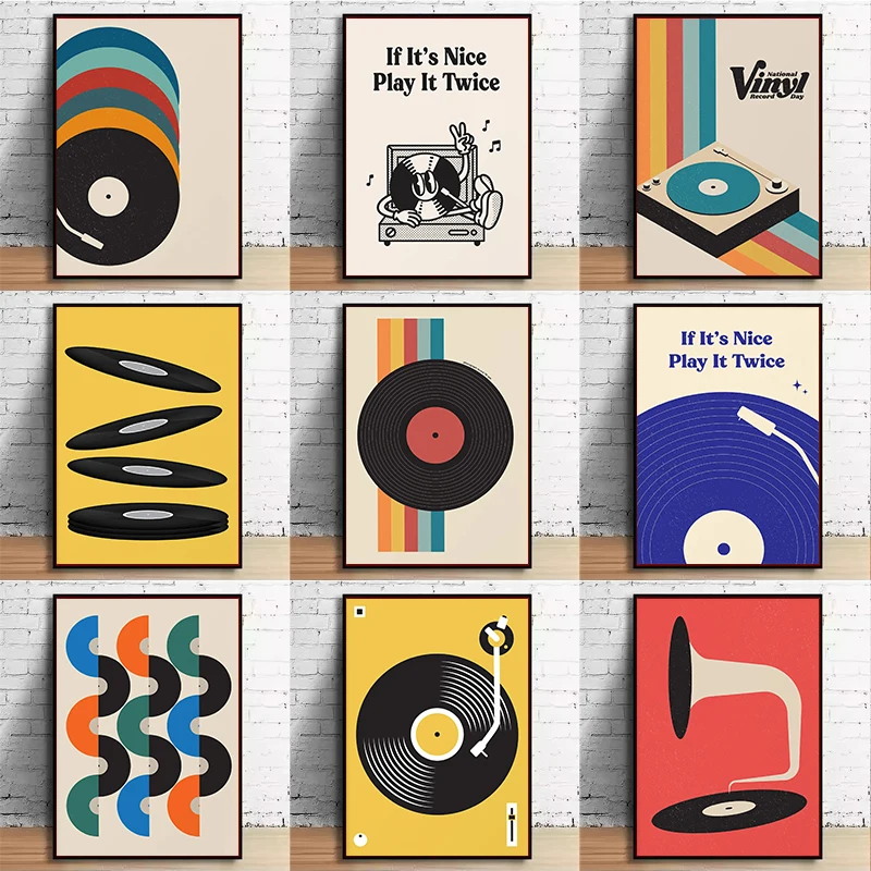 Mid Century Vinyl Record Canva - Office Furniture Layout recension och pris