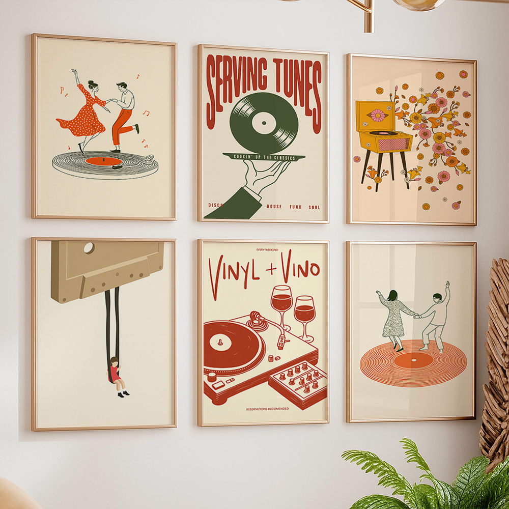 1pc Vintage Music Canvas Poste - Office Furniture Layout recension och pris
