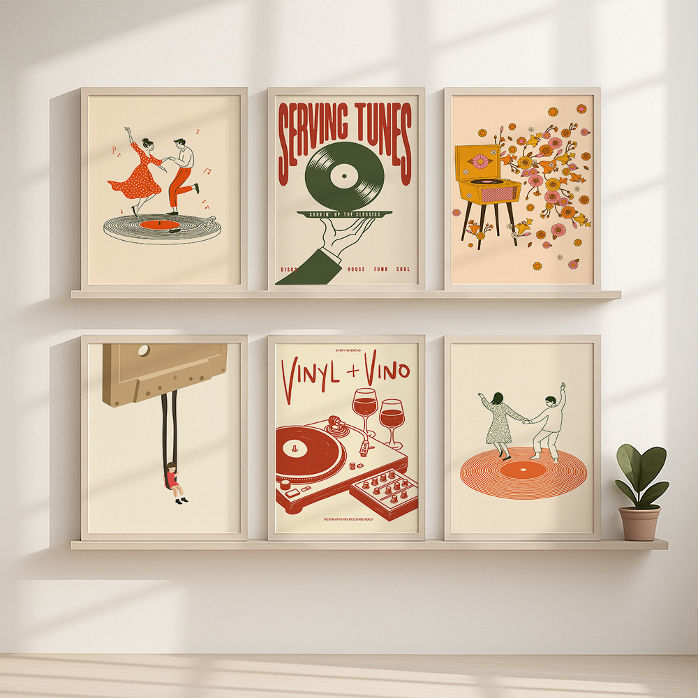 1pc Vintage Music Canvas Poste - Office Furniture Layout recension och pris