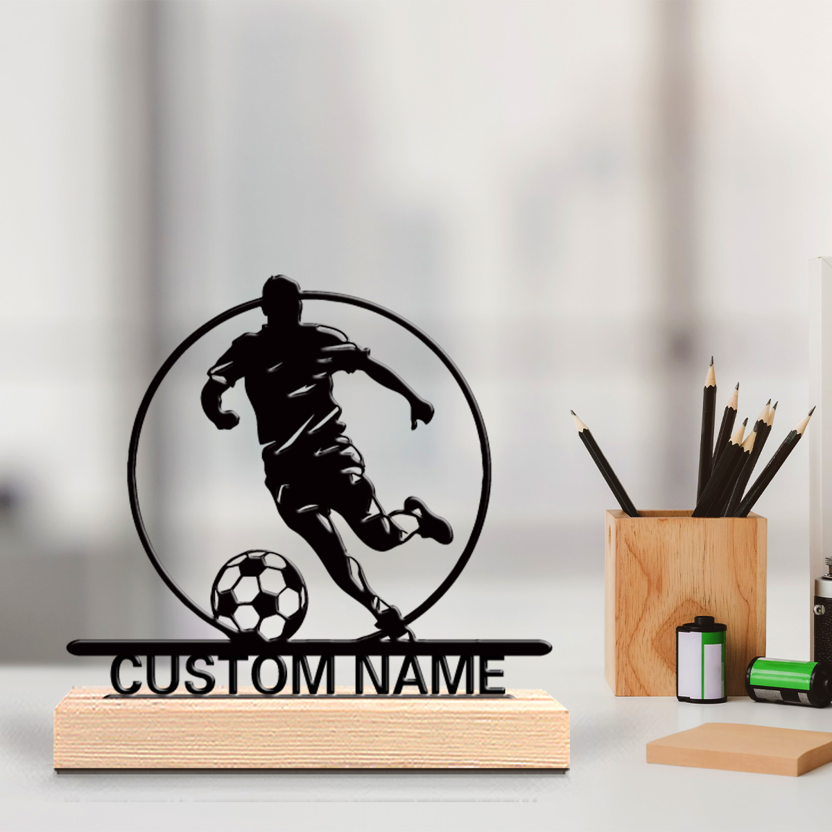 Custom Soccer Player Metal Sta - Office Furniture Layout recension och pris