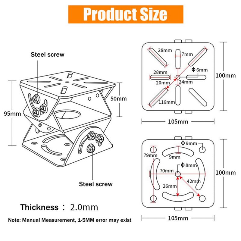 2X 3-Axis Adjustable Surveilla - Adjustable Monitor Mount recension och pris
