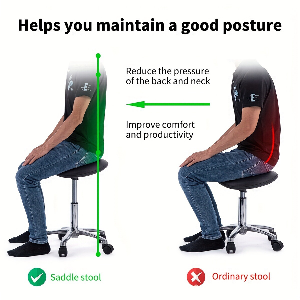 Saddle Stool Rolling Swivel SP - Office Furniture In China recension och pris