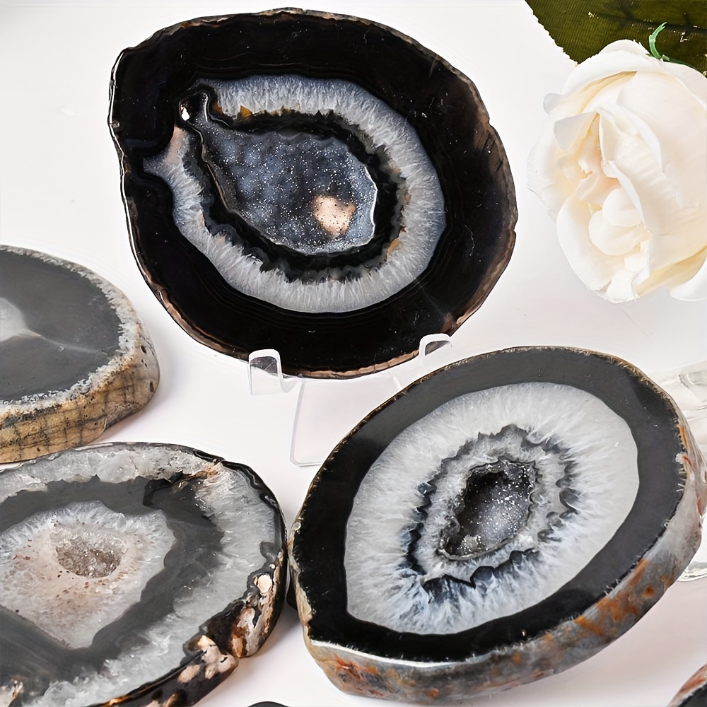 1pc Natural Black Agate Geode  - Office Furniture In China recension och pris