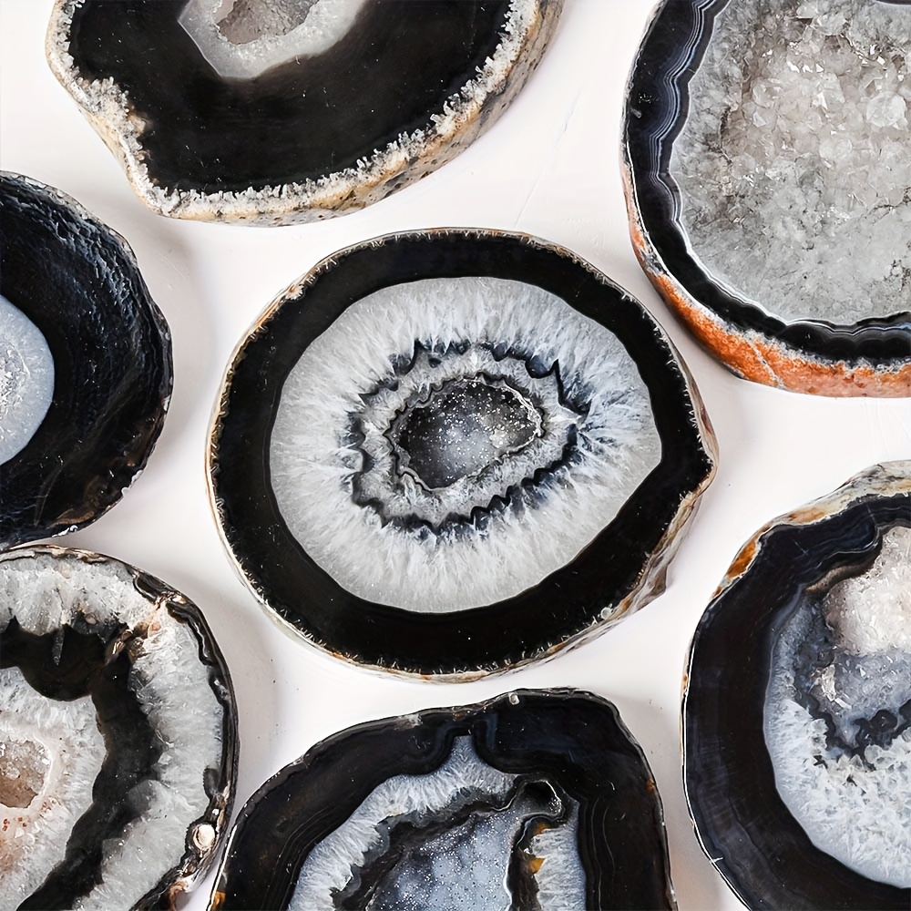 1pc Natural Black Agate Geode  - Office Furniture In China recension och pris