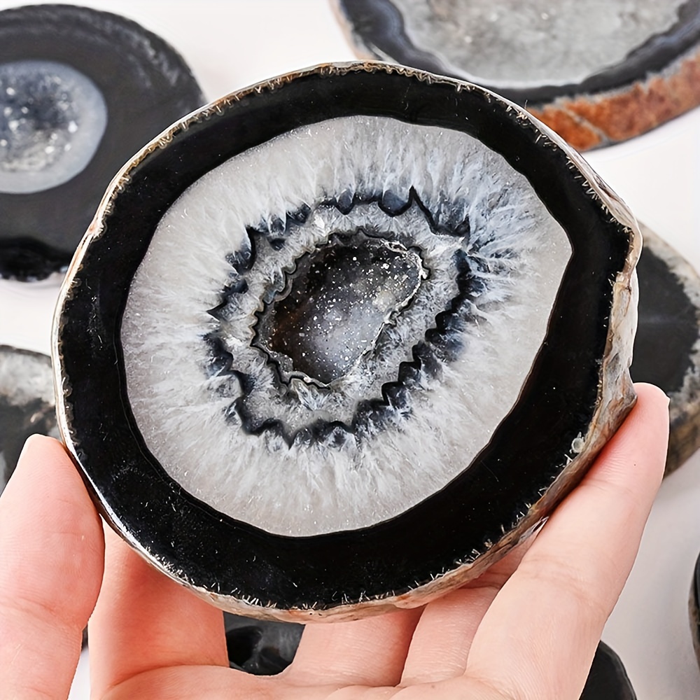 1pc Natural Black Agate Geode  - Office Furniture In China recension och pris