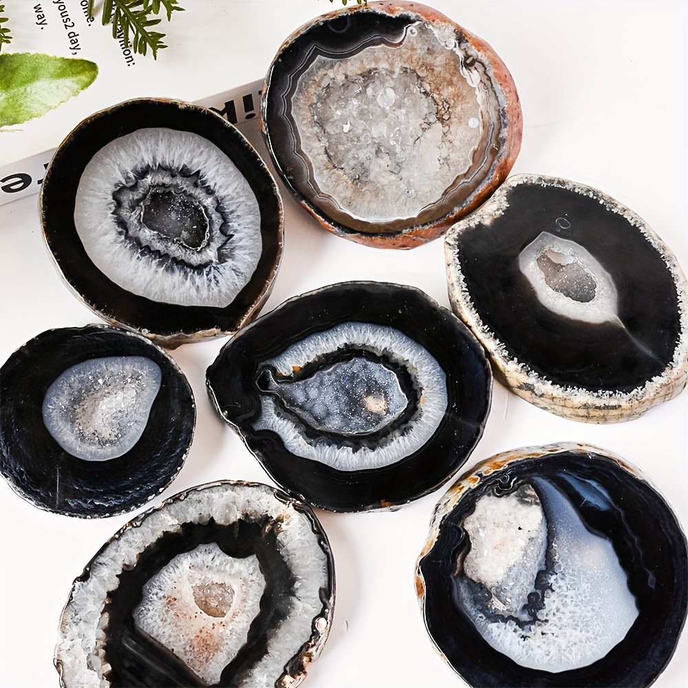 1pc Natural Black Agate Geode  - Office Furniture In China recension och pris